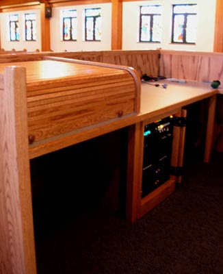 Roll top church mixing desk